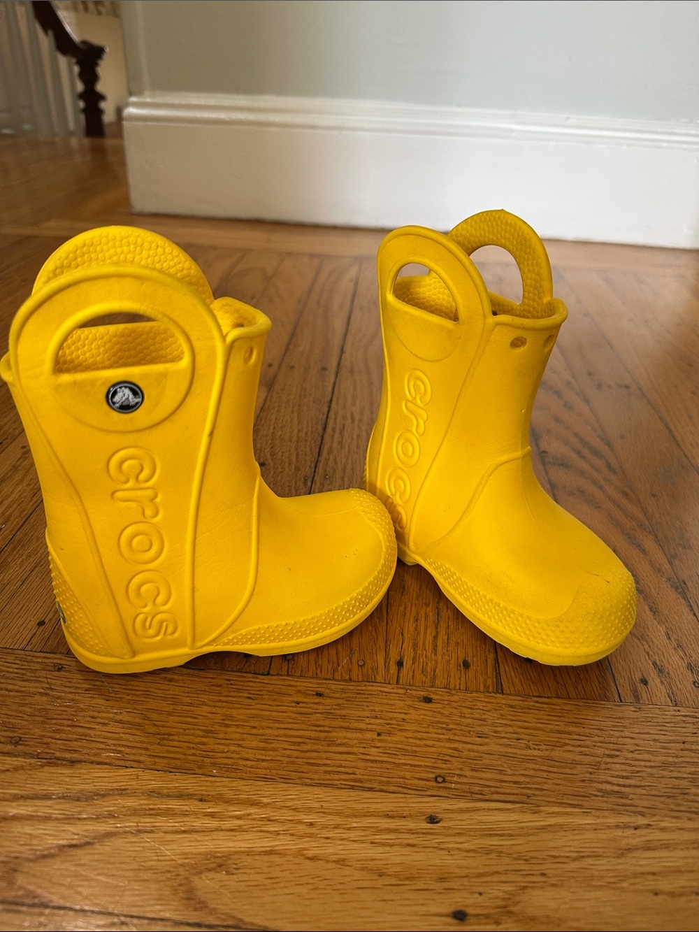 CROCS Kids Bright Yellow Pull-On Rain Boots